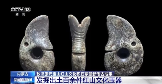 تم اكتشاف أكثر من مائة قطعة من اليشم من المقبرة الحجرية لثقافة هونغشان