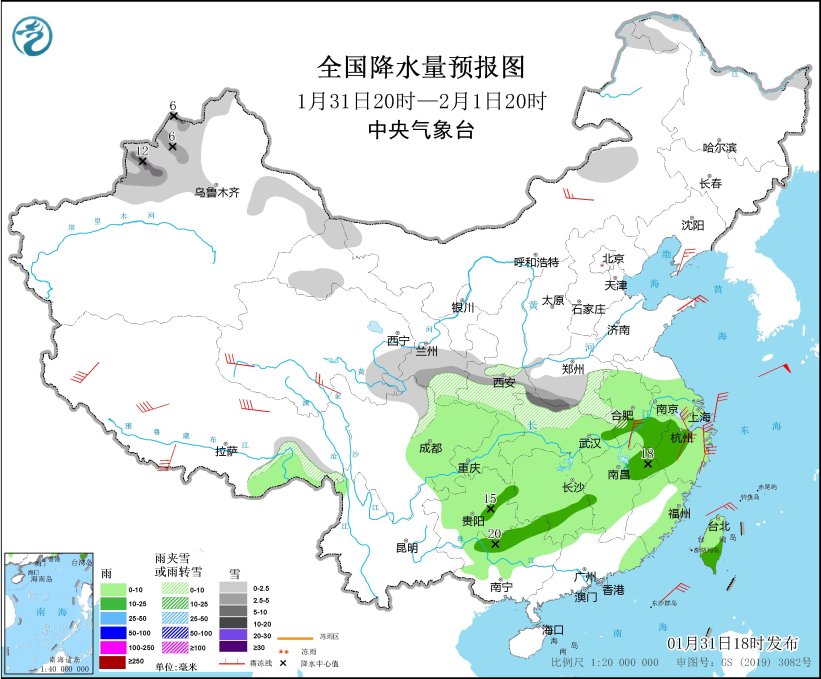 /> </p> <P. (20:00 am 31. bis 20. Januar 00 am 1. Februar. In einigen Gebieten wie dem westlichen Teil des Jianghuai -Flusses, dem größten Teil des Jianghanischen Flusses, des südlichen Teils des Jangtse, dem westlichen Teil des Südchina und des östlichen Teils der Südwestregion wird ein leichter Regen auftreten. In einigen Gebieten wie Hexi, Gansu, Ost -Qinghai, den größten Teil der inneren Mongolei, der Liaodong -Halbinsel, des Nord -Shanxi, der Halbinsel Shandong, dem südlichen Jiangsu und Anhui und Nord -Zhejiang (siehe Abbildung 2) wird es Winde von 4 bis 6 Ebenen geben. </p> <p class = 
