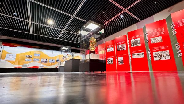 “从战火到圣火——中国体育腾飞之路”展览现场。图片来源：国家体育总局体育文化发展中心