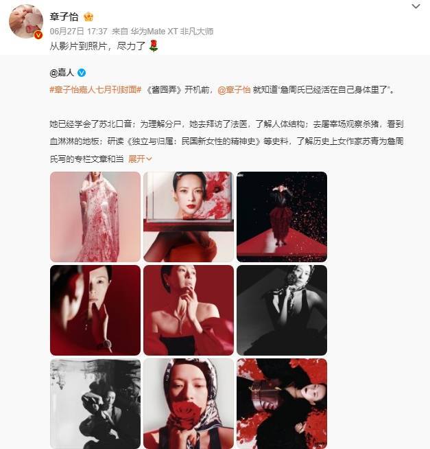 章子怡透露拍《酱园弄》时老做噩梦！自称：尽力了