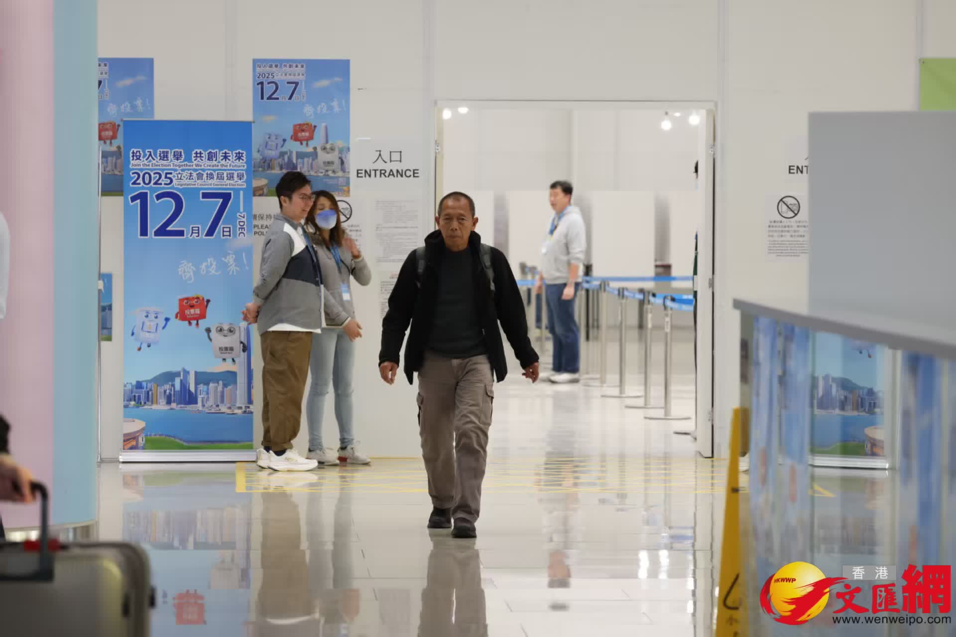 港珠澳大橋鄰近邊境投票站情況。（香港文匯報劉友光攝）