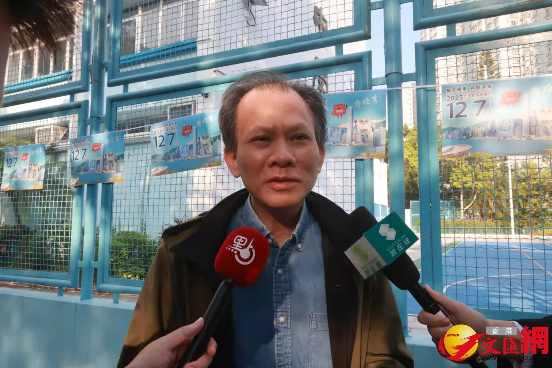 香港教師會李興貴中學投票站情況（香港文匯報記者劉國權攝）