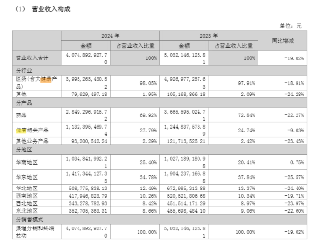 图源：仁和药业财报截图
